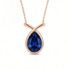 Gold Sapphire Drop Necklace - Penelope