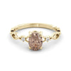 Delicate celtic ring with morganite and diamonds