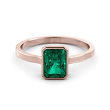 Bezel set 1.02ct Emerald ring