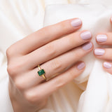 Bezel set 1.02ct Emerald ring