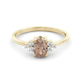 Delicate Morganite and diamond ring