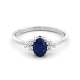 Delicate blue sapphire and diamond ring