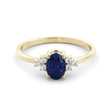 Delicate blue sapphire and diamond ring