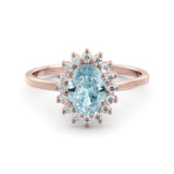 Aquamarine and diamond "Diana" ring