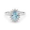 Aquamarine and diamond "Diana" ring