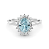 Aquamarine and diamond "Diana" ring