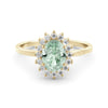 טבעת Diana  אקוומארין ירוקה ויהלומים