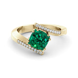 Adelina emerald and diamond ring