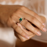 Adelina emerald and diamond ring