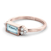 Aquamarine and diamond baguette ring
