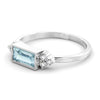 Aquamarine and diamond baguette ring