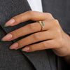 Aquamarine and diamond baguette ring