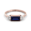 Baguette sapphire ring and diamonds