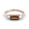 Smoky quartz ring 0.84 carat pair of Moissanites