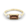 Smoky quartz ring 0.84 carat pair of Moissanites