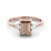Morganite and Moissanite ring