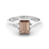 Morganite and Moissanite ring