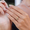Morganite and Moissanite ring