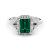 1.45 carat emerald and diamond ring