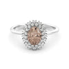 Spectacular Morganite and Halo diamond ring