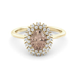 Spectacular Morganite and Halo diamond ring