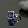 3.01 carat sapphire ring inlaid with HALO diamonds