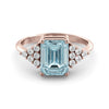 Aquamarine and diamond art deco ring