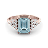 Aquamarine and diamond art deco ring