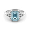 Aquamarine and diamond art deco ring