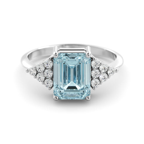 Morganite - diamond art deco ring