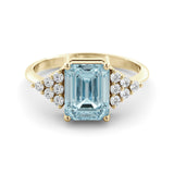 Aquamarine and diamond art deco ring