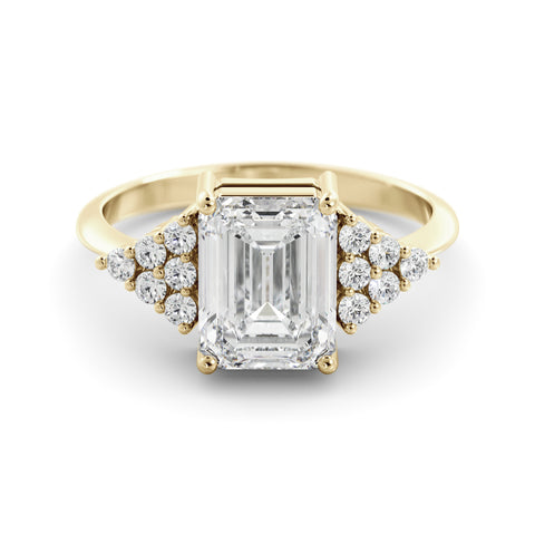 Morganite - diamond art deco ring