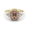 Morganite - diamond art deco ring