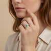 Aquamarine and diamond art deco ring