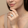 Double Halo Aquamarine-diamond ring
