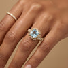 טבעת אקוומארין 3.95 קראט ויהלומים Atlantis