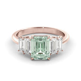 טבעת אקוומארין ויהלום מעבדה Radiance