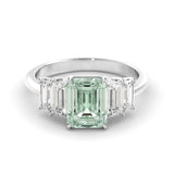 טבעת אקוומארין ויהלום מעבדה Radiance