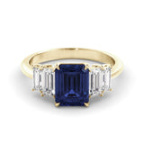 טבעת ספיר ויהלום מעבדה Radiance