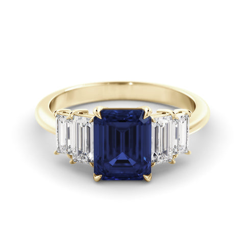 טבעת אקוומארין ויהלום מעבדה Radiance