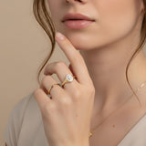 Delicate diamond signet ring