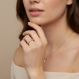 Delicate baguette and diamond Moissanite ring