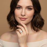 טבעת זהב מוסונייט ויהלומים London