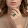 Princess cut Emerald ring