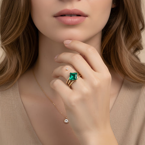 טבעת מוסנייט Princess cut