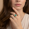 Emerald and diamond art deco ring