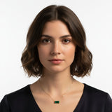 שרשרת כסף מצופה רודיום אמרלד בגט Corsica