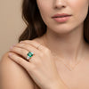 Moissanite - Emerald Art Deco Ring