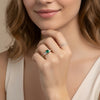 Vintage ring studded with emeralds and Moissanite 