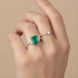 Emerald and Diamond "Carla" ring